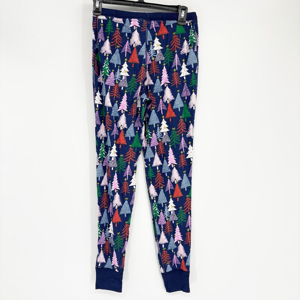 Hanna Andersson Navy Christmas Tree Pajama Pants 100% Organic Cotton Sz Small